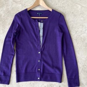Gorgeous NWT Gap Made With Cashmere purple Cardigan size XS